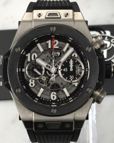 2016 Hublot Big Bang Unico 45MM Skeleton Dial Rubber Strap (411.NM.1170.RX)