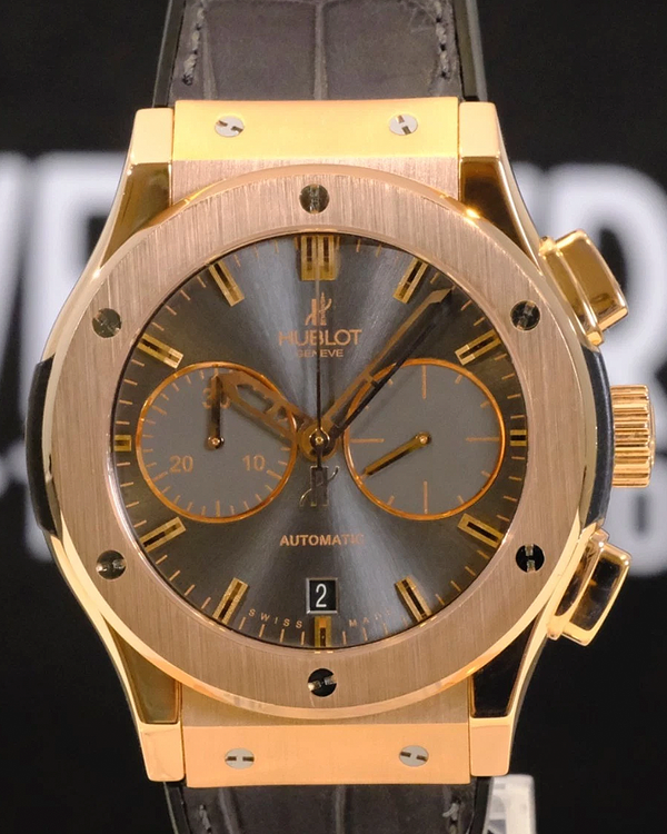Hublot Classic Fusion Chronograph 45MM Grey Dial Leather Strap (521.OX.7080.LR)