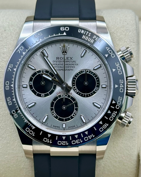 2025 Rolex Cosmograph Daytona 40MM Silver Dial Rubber Strap (126519LN)