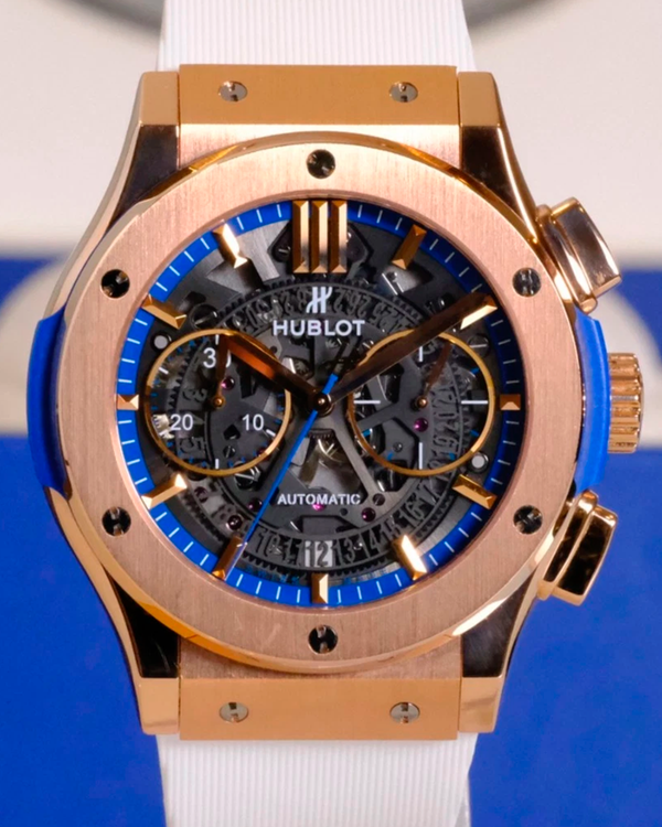 Hublot Classic Fusion Aerofusion King Gold "ICC" L.E. 45MM Skeleton Dial Rubber Strap (525.OX.0129.VR.ICC16)