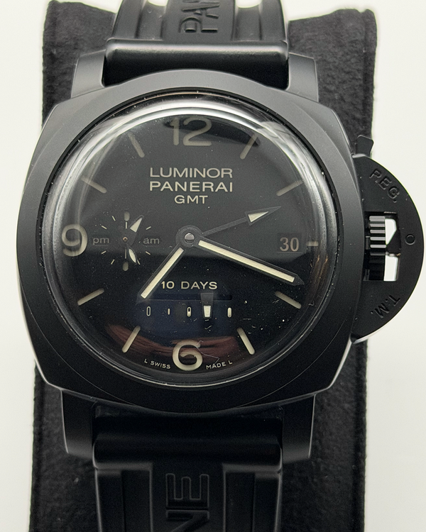 Panerai Luminor 1950 10 Days GMT 44MM Black Dial Rubber Strap (PAM00335)