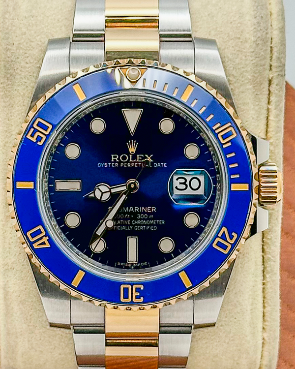 No Reserve - 2016 Rolex Submariner Date "Bluesy" 40MM Blue Dial Two-Tone Oyster Bracelet (116613LB)