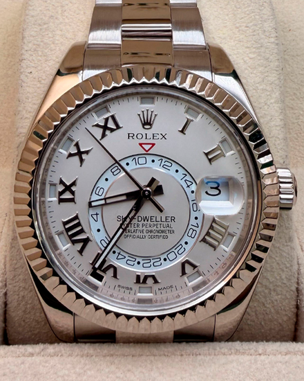 2013 Rolex Sky-Dweller 42MM Ivory Dial White Gold Oyster Bracelet (326939)