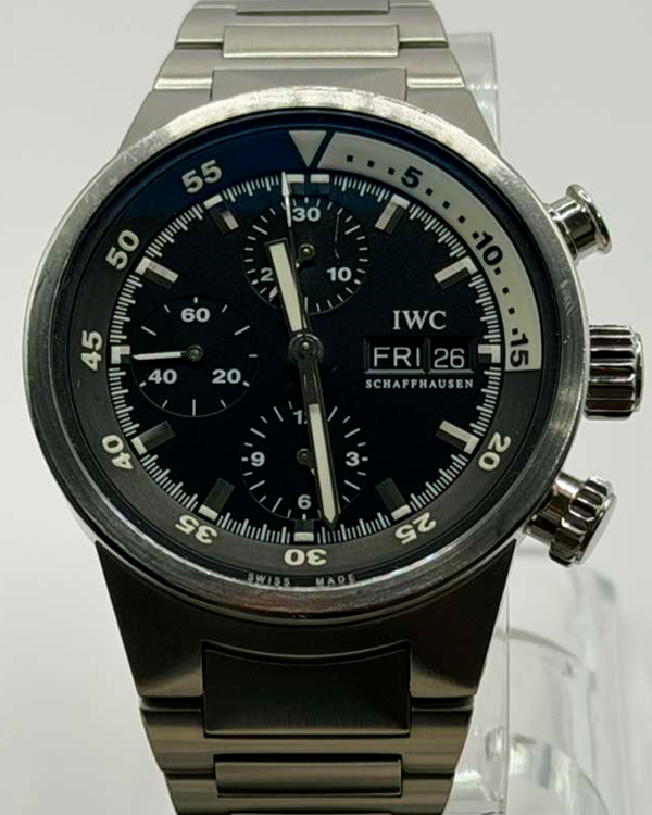 IWC Schaffhausen Aquatimer 42MM Black Dial Steel Bracelet (IW371928)