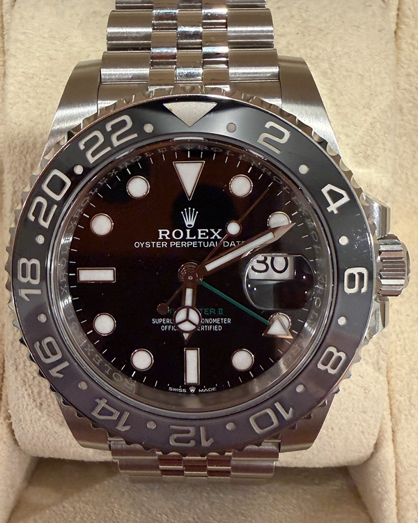 2024 Rolex GMT-Master II "Bruce Wayne" 40MM Black Dial Jubilee Bracelet (126710GRNR)