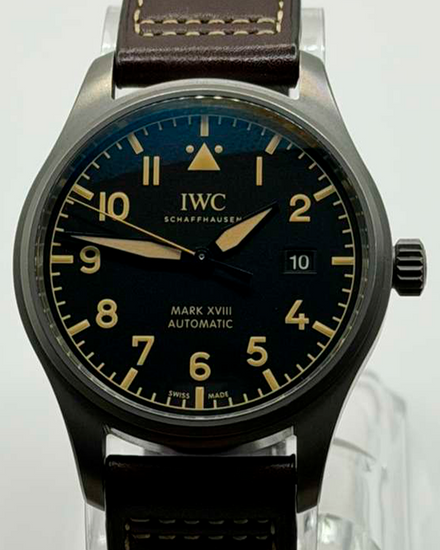 2018 IWC Schaffhausen Pilot Mark XVIII Heritage 40MM Black Dial Leather Strap (IW327006)