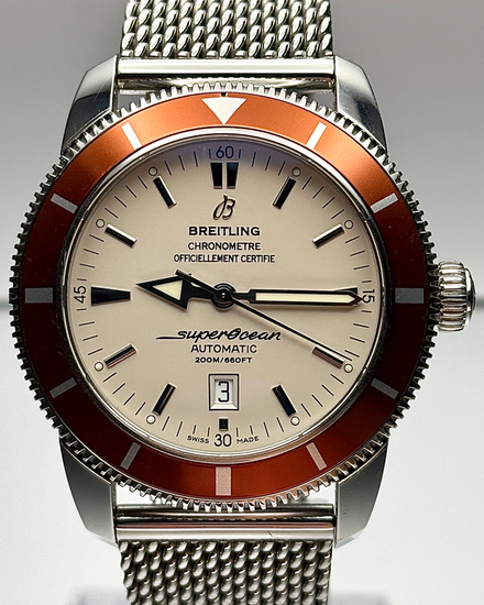 No Reserve - 2017 Breitling Superocean Heritage S.E. 46MM Ivory Dial Steel Bracelet (A17320)