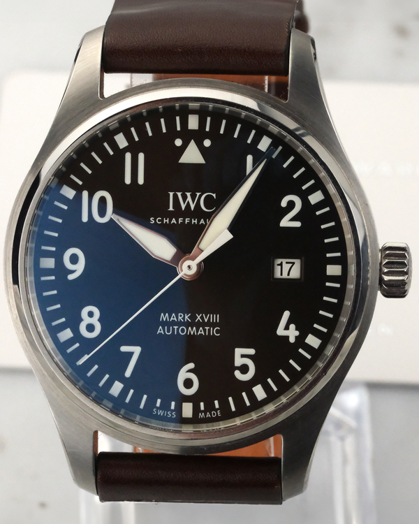 2018 IWC Schaffhausen Pilot Mark XVIII "Antoine de Saint-Exupéry" 40MM Brown Dial Leather Strap (IW327003)
