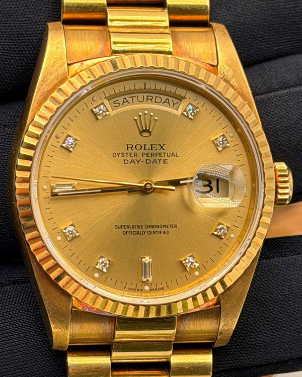 1993 Rolex Day-Date 36MM Champagne Dial Yellow Gold President Bracelet (18238)