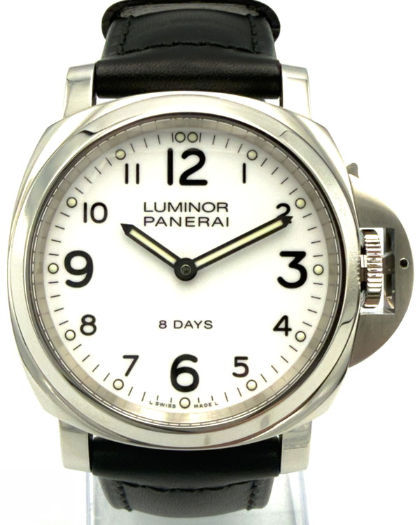 2018 Panerai Luminor Base 8 Days 44MM White Dial Aftermarket Leather Strap (PAM00561)