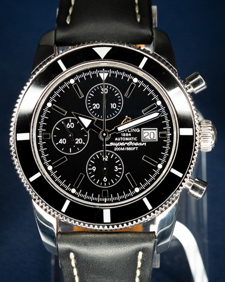 2014 Breitling Superocean Heritage Chronograph S.E. 46MM Black Dial Leather Strap (A13320)