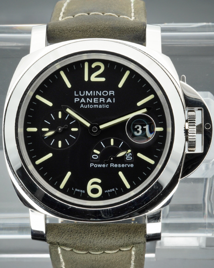2020 Panerai Luminor Power Reserve 44MM Black Dial Leather Strap (PAM01090)
