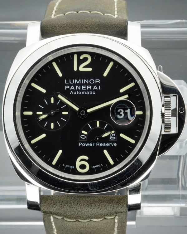 2020 Panerai Luminor Power Reserve 44MM Black Dial Leather Strap (PAM01090)