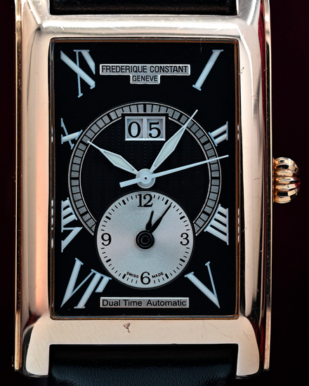 No Reserve - Frederique Constant Classics Dual Time "Big Date" 31MM Black Dial Leather Strap (FC-325X4C24/5/6)