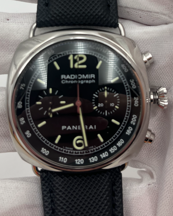 Panerai Radiomir Chronograph L. E 45MM Black Dial Aftermarket Leather Strap (PAM00288)