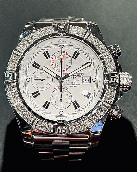 Breitling Super Avenger 48MM White Dial Steel Bracelet (A13370)