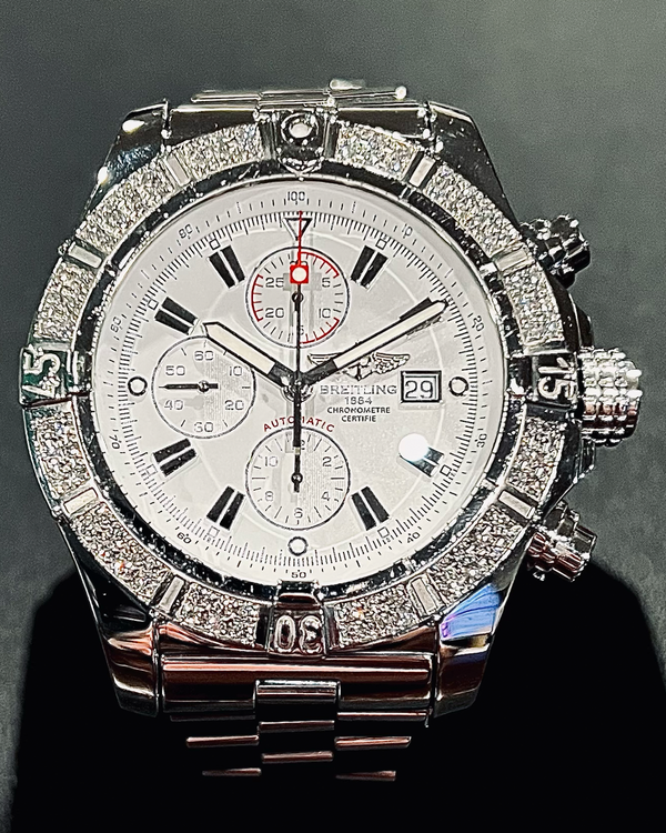Breitling Super Avenger 48MM White Dial Steel Bracelet (A13370)