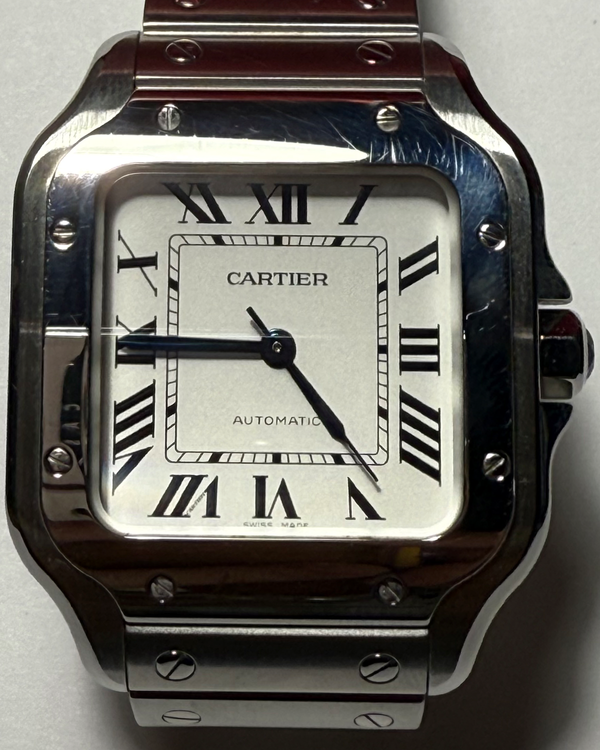 2022 Cartier Santos De Cartier 35MM White Dial Steel Bracelet (WSSA0029)
