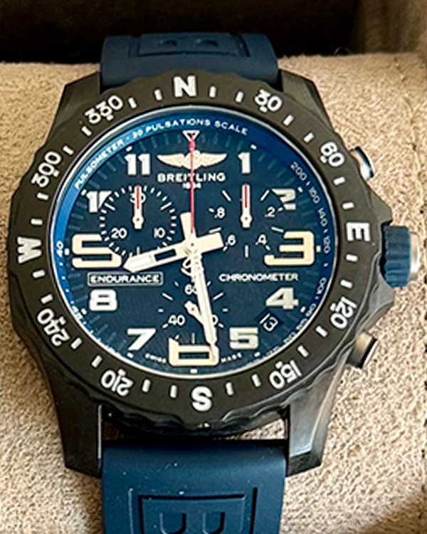 No Reserve - 2022 Breitling Endurance Pro 44MM Quartz Black Dial Rubber Strap (X82310D51B1S1)