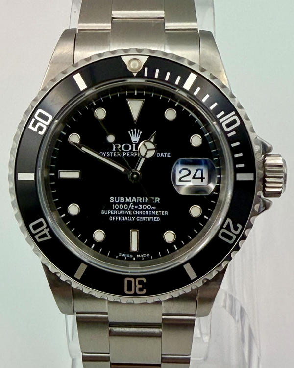 2001 Rolex Submariner Date 40MM Black Dial Oyster Bracelet (16610)