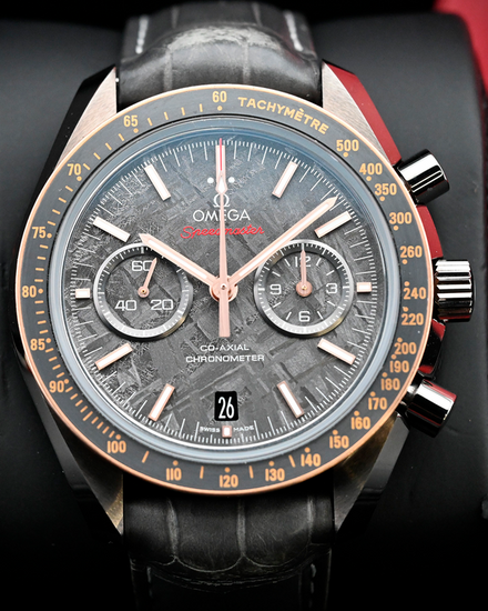 Omega Speedmaster Dark Side of the Moon "Grey Side of the Moon" 44.25MM Meteorite Dial Leather Strap (311.63.44.51.99.001)