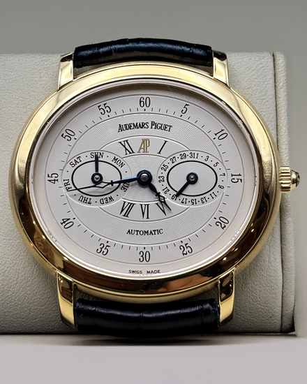 2000 Audemars Piguet Millenary Day Date 39MM White Dial Leather Strap (25779BA.OO.D001CR.02)