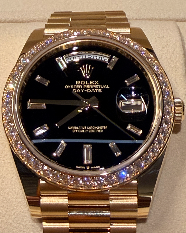 2026 Rolex Day-Date 40MM Onyx Dial Yellow Gold President Bracelet (228348RBR)