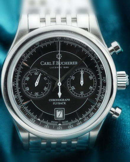 No Reserve - 2025 Carl F. Bucherer Manero Flyback 43MM Black Dial Steel Bracelet (00.10919.08.33.21)