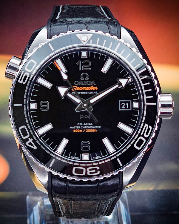 2023 Omega Seamaster Planet Ocean 600M 43.5MM Black Dial Leather Strap (215.33.44.21.01.001)