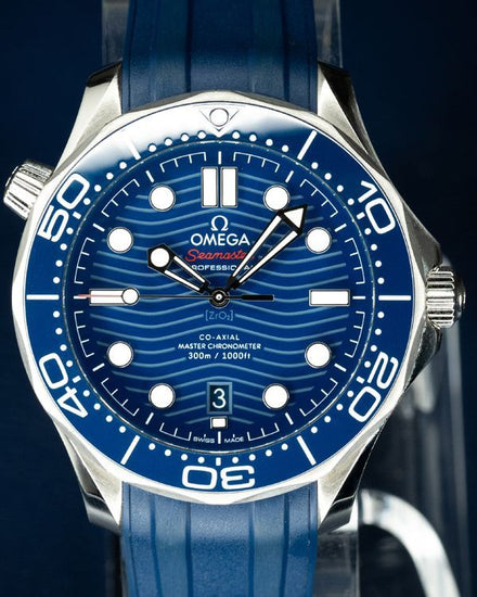 No Reserve - Omega Seamaster Diver 300M 42MM Blue Dial Rubber Strap (210.32.42.20.03.001)