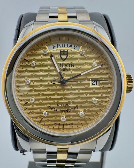No Reserve - 2020 Tudor Glamour Day-Date 39MM Champagne "Jacquard" Dial Two-Tone Bracelet (56003)