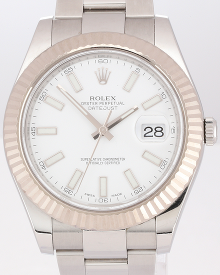 No Reserve - 2012 Rolex Datejust II 41MM White Dial Oyster Bracelet (116334)