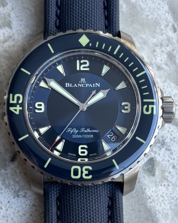 2025 Blancpain Fifty Fathoms 45MM Blue Dial Textile Strap (5015-12B40-052A)