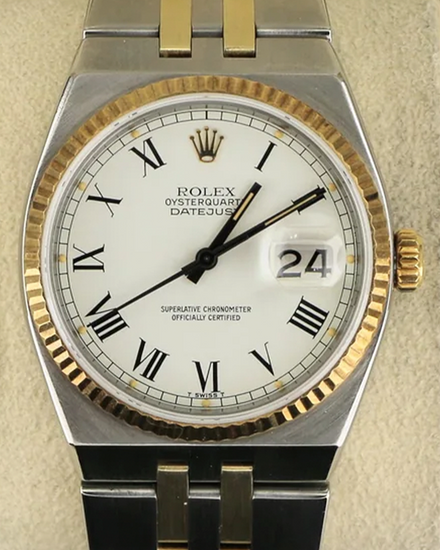 1989 Rolex Datejust Oysterquartz 36MM White "Buckley" Dial Two-Tone Oysterquartz Bracelet (17013)