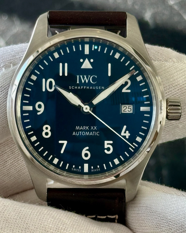 2023 IWC Schaffhausen Pilot Mark XX 40MM Blue Dial Leather Strap (IW328203)