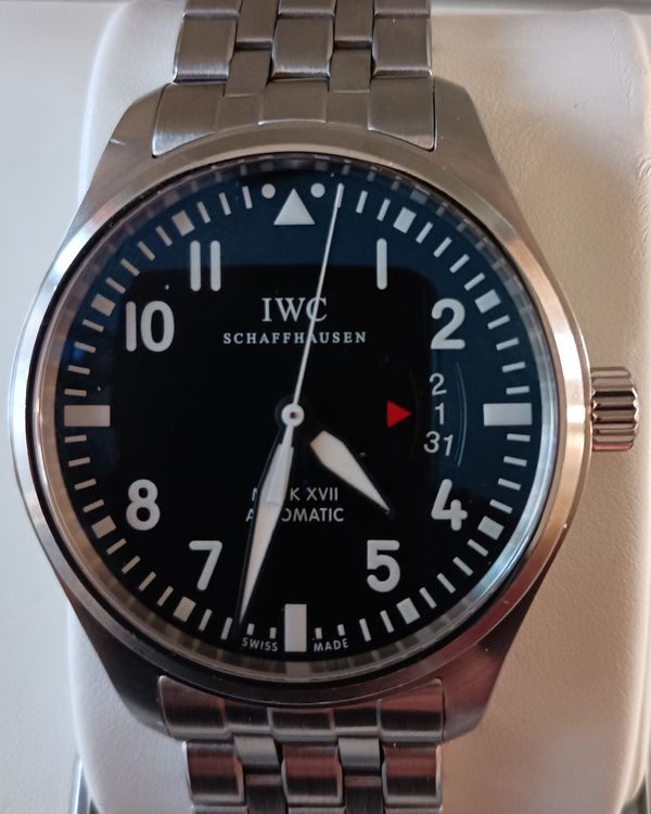 2014 IWC Schaffhausen Pilot Mark XV 41MM Black Dial Steel Bracelet (IW326501)
