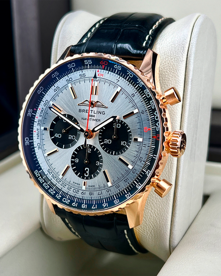 2022 Breitling Navitimer B01 46MM Silver Dial Leather Strap (RB0137)