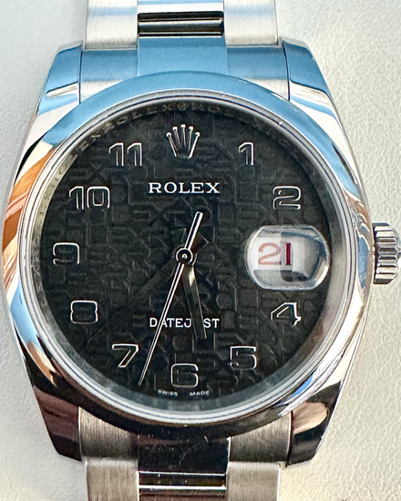 2010 Rolex Datejust 36MM Black "Jubilee" Dial Oyster Bracelet (116200)