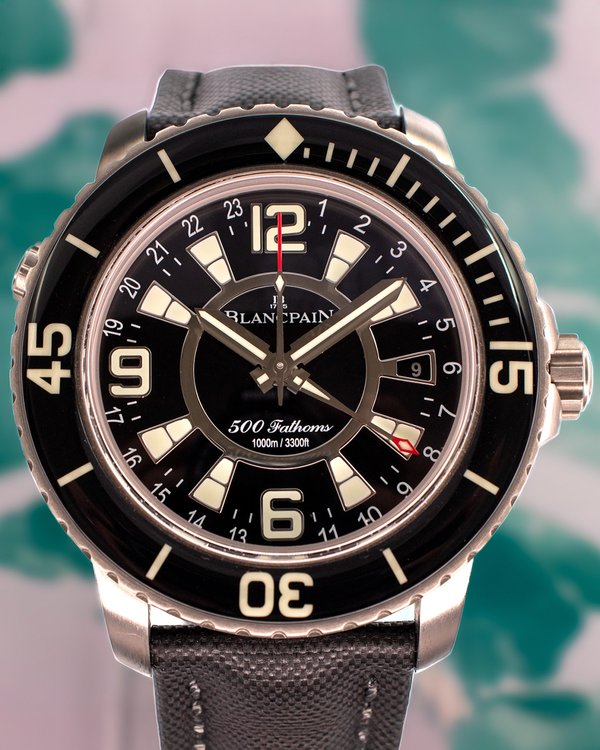2019 Blancpain Fifty Fathoms GMT L.E. 48MM Black Dial Textile Strap (50021-12B30-52B)