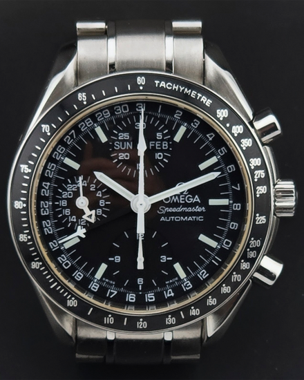 No Reserve - Omega Speedmaster Day Date 39MM Black Dial Steel Bracelet (3520.50.00)