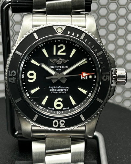 2019 Breitling Superocean II 44MM Black Dial Steel Bracelet (A17367D71B1A1)