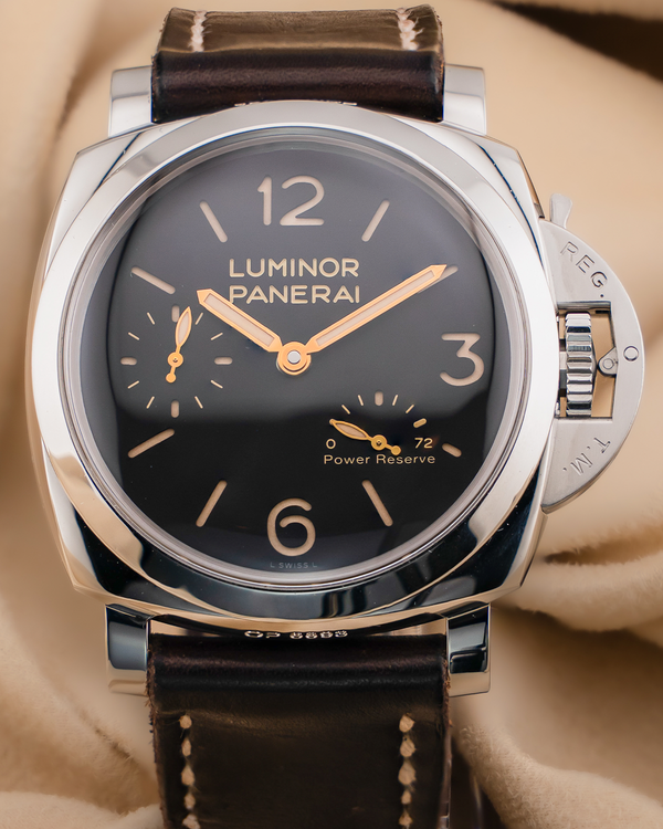 2017 Panerai Luminor 1950 3 Days 47MM Black Dial Leather Strap (PAM00423)