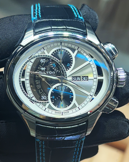 Hamilton Jazzmaster Face 2 Face II L.E. Chrono 53MM Silver dial Leather Strap (H32866781)