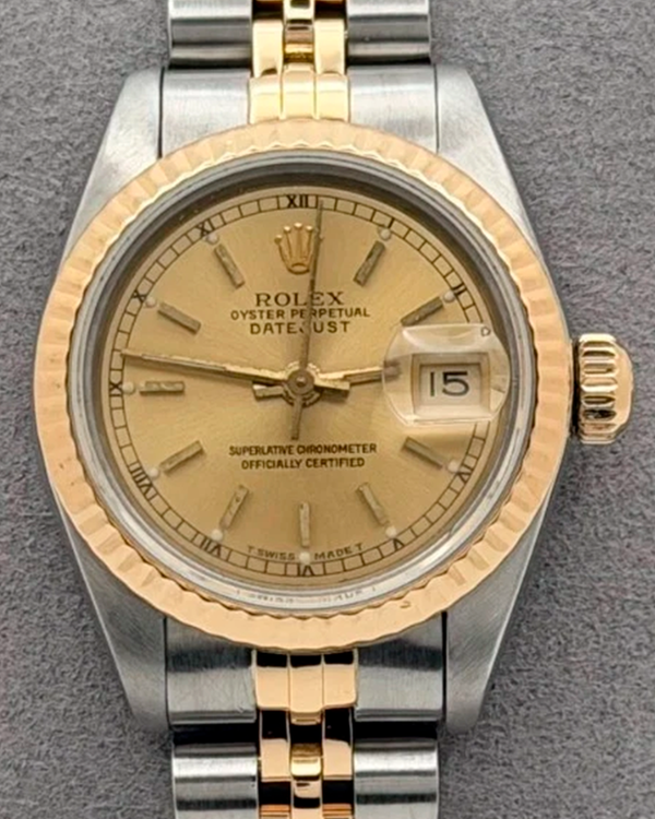 1989 (L Serial) Rolex Lady-Datejust 26MM Champagne Dial Two-Tone Jubilee Bracelet (69173)