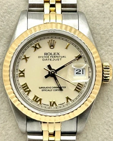 1988 Rolex Lady-Datejust 26MM Cream Dial Two-Tone Jubilee Bracelet (69173)