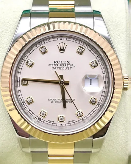 2016 Rolex Datejust II 41MM Ivory Dial Two-Tone Oyster Bracelet (116333)