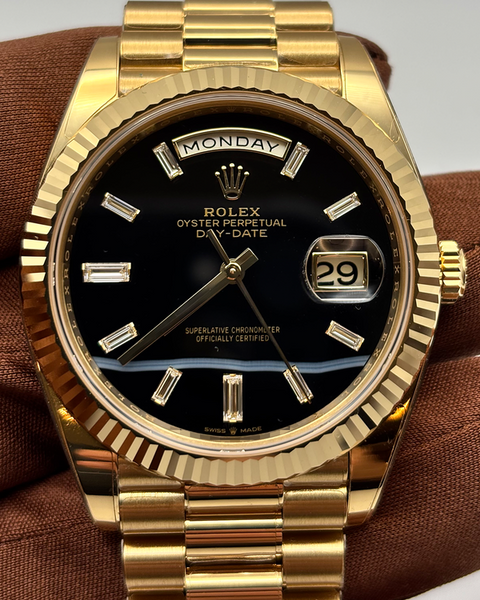 2024 Rolex Day-Date 40MM Onyx Dial Yellow Gold President Bracelet