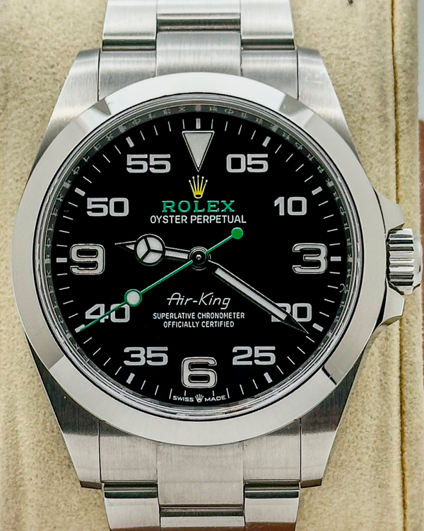 No Reserve - 2022 Rolex Air-King 40MM Black Dial Oyster Bracelet (126900)