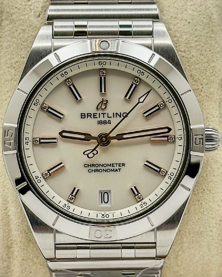 No Reserve - 2025 Breitling Chronomat 36MM White Dial Steel Bracelet (A10380)