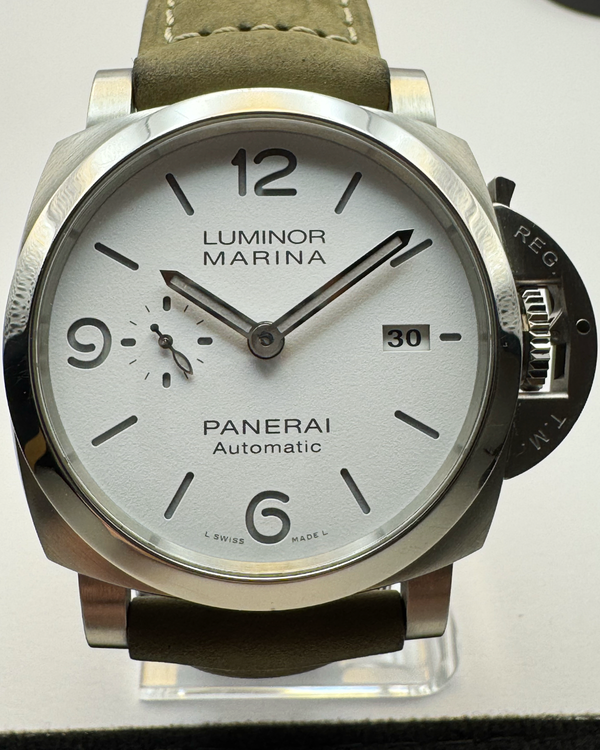 2022 Panerai Luminor Marina 44MM White Dial Leather Strap (PAM01314)